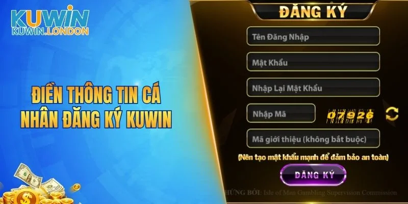 Điền thông tin cá nhân đăng ký KUWIN